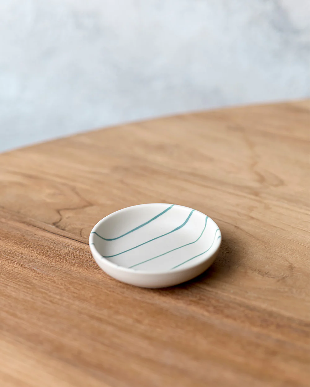 Coastal Junction 9cm Condiment Bowl / Cream with Green Stripe - Image 2
